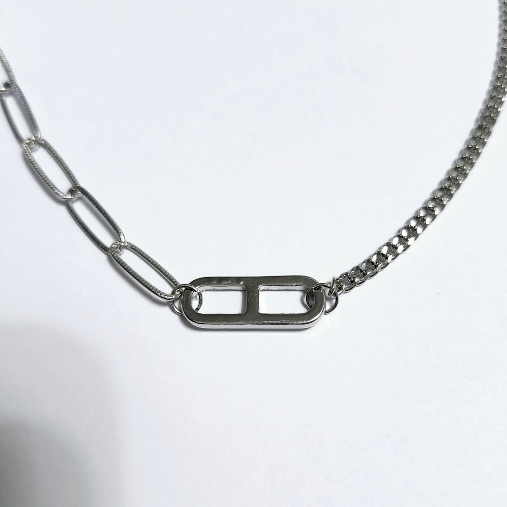 Paperclip duo style Necklace - Picture 3 of 9
